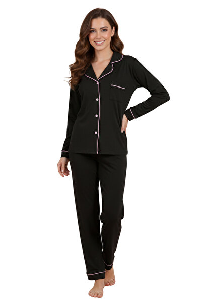 vory Women's Modal Shirt Collar Buttoned 2-Piece Pajama Set Vr.Pa30.T01.Y11.1X