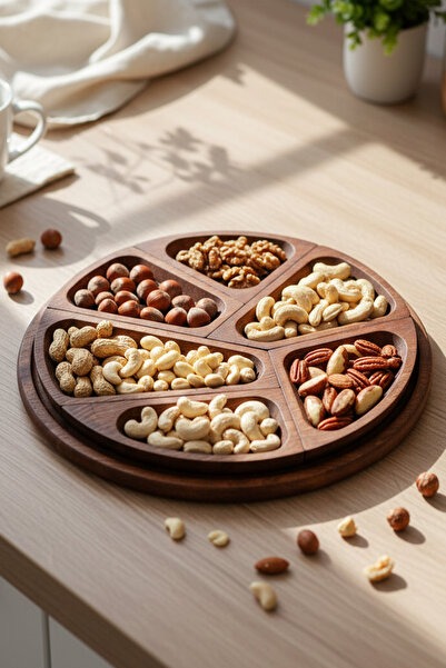 Snippy Nova - 7 Piece Wooden Snack Plate Breakfast Plate Presentation Set