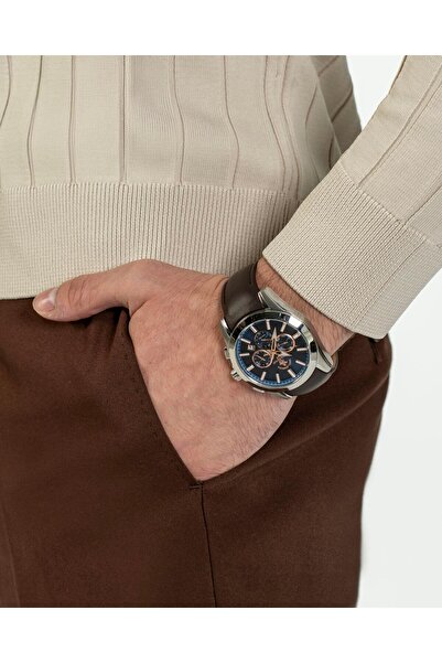 TerziAdemAltun Italian Style S Slim Fit Polo Collar Knitwear Sweater Stone T14488