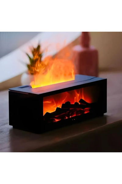 blueseed Şömine Hava Nemlendirici Koku Makinası Aroma Terapi Koku Işıklı Buharlı Ultrasonik Aroma Difüzörü