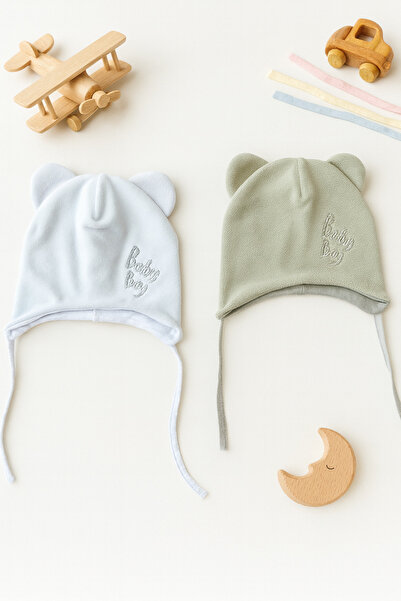 greenmoss Fleece on the Outside, 100% Cotton on the Inside, 2-Pack Baby Beanie