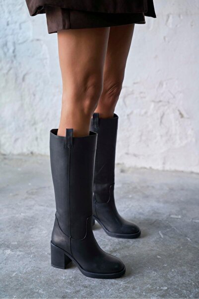 PELİN'İN AYAKKABILARI SENİCA SİYAH DERİ ÇİZME