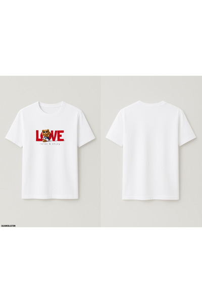CALKARCOLLECTION Unisex Oversized Love Teddy Relax & Enjoy T-Shirt