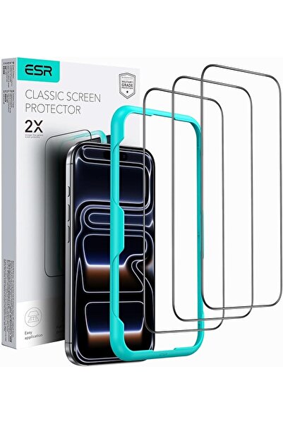 ERS مجموعة من 3 واقيات شاشة لهاتف iPhone 17 Pro، صلابة 9H، مقاومة للكسر بدرجة...