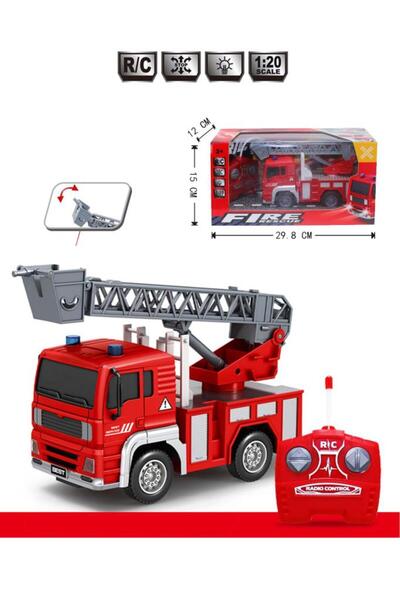 Tıfıl Toys Kumandalı Oyuncak 1:20 Ölçek Pilli Işıklı Sesli Merdivenli İtfaiye...