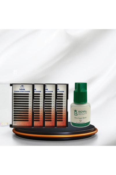 Royal Professional Mink Eyelash Extensions CC 0.10 (9-12 mm) + Ultra Super Glue 5 ml