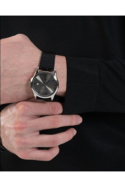 TerziAdemAltun Italian Style S Slim Fit Crew Neck Knitwear Sweater Black T14494