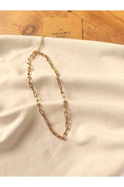 Melanj Craft Knot Chain Steel Necklace - Gold