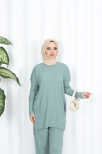 NİSUM MODA Hair Braided Knitwear Set