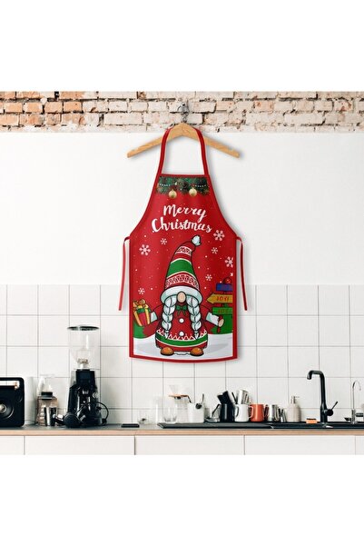 Flippy Decorative Kitchen Apron, Flippy, Christmas Theme, 50 x 70 cm, Elf Model, Polyester, Red