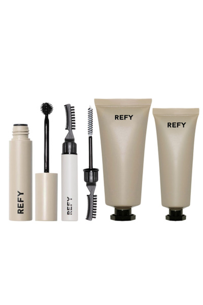 REFY 4-piece Set (Body Highlighter 70ml, Face Highlighter 20ml, Brow Sculpting Gel 3ml, Eyebrow Gel