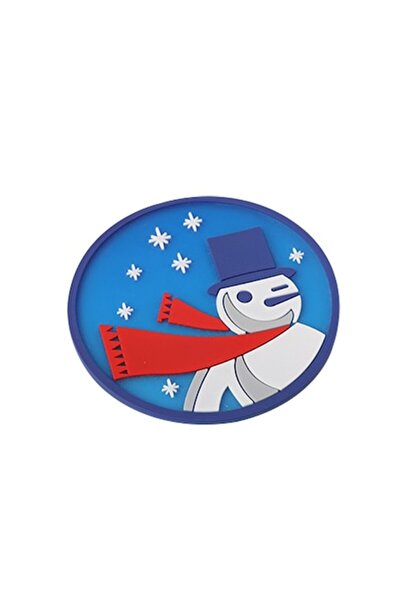 Danex Cup Coaster - Snowman Model, PVC, 10 cm, Heat Resistant, Blue