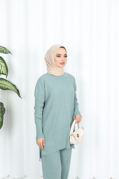 NİSUM MODA Hair Braided Knitwear Set