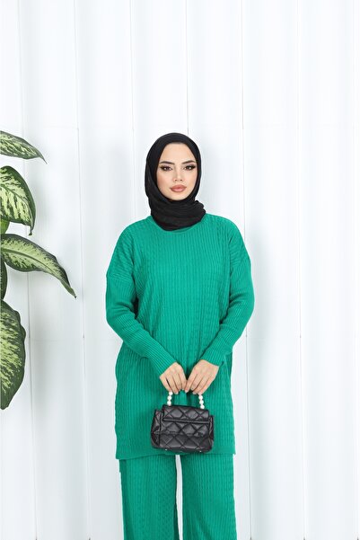 NİSUM MODA Hair Braided Knitwear Set