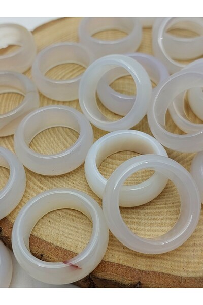 Yasamtohumu خاتم من حجر العقيق السميك - متنوع الألوان - سمك 11*4 ملم (59960)