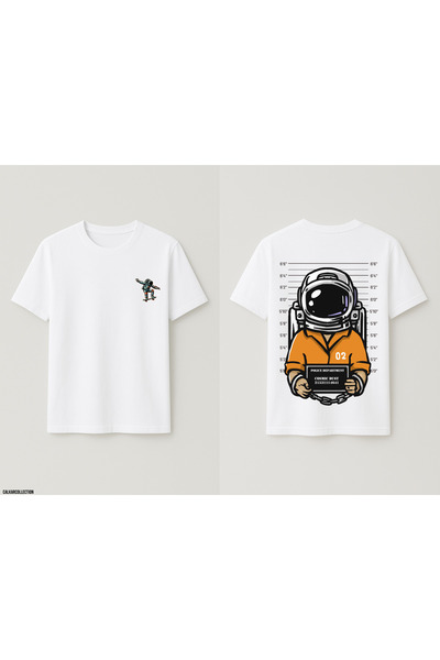 CALKARCOLLECTION Unisex Oversized Cosmic Dust Astronaut T-Shirt