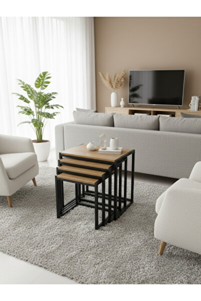 BEC24 Nesting Service Table Set - 4 Pieces - Modern and Space-Saving