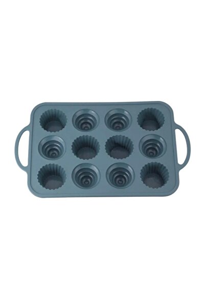 cc bin shihon Silicone cupcake and muffin mold with metal frame, 12 multi-shaped cavities