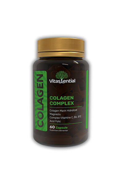 Vitassential Colagen Marin Hidrolizat Complex cu magneziu, acid folic, si vitaminele C, B6 si B12 - 60 capsule