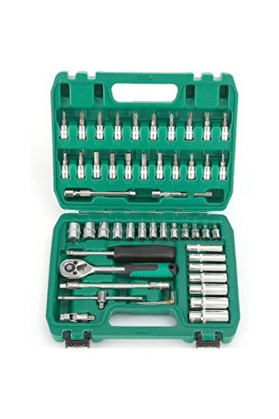 DAMUR Socket Wrench Set, 53 Pieces, Green