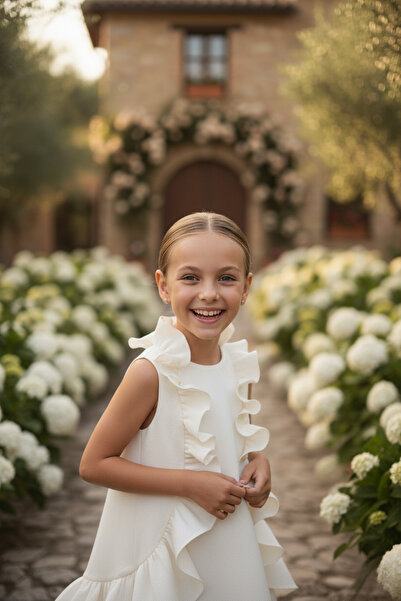 egolika kids Ruffles Princess Dress - Children's Evening Dress Birthday Dress - Girls' Graduation Dress