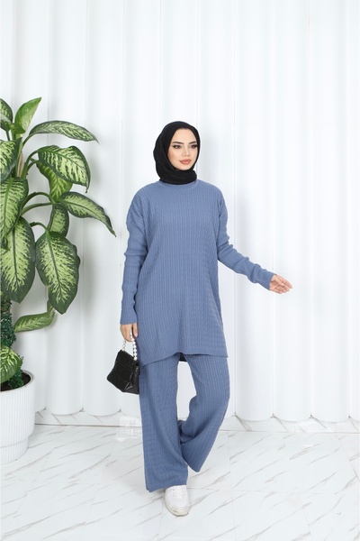 NİSUM MODA Hair Braided Knitwear Set