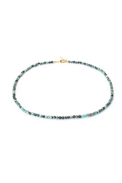Ezera - Colier tip choker, Minis, pietre semiprețioase turcoaz african, 35+7 cm