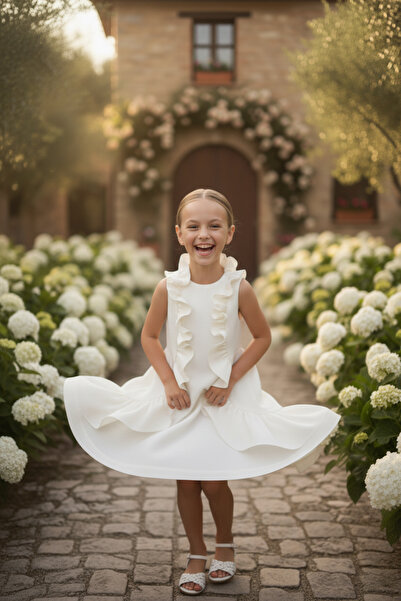 egolika kids Ruffles Princess Dress - Children's Evening Dress Birthday Dress - Girls' Graduation Dress