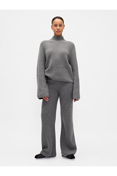 GAP Kadın Gri CashSoft Shaker Örgü Turtleneck Kazak