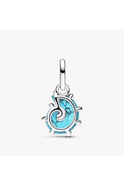 POSEİDONS JEWELLERY S925 Sterling Silver Blue Murano Glass Sea Snail Dangle Charm