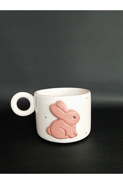 Zümrüdüanka Seramik كوب سيراميك مصنوع يدويًا بنقش الأرنب