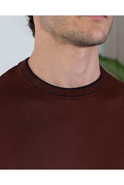 TerziAdemAltun Italian Style S Slim Fit Crew Neck Knitwear Sweater Tile T14507