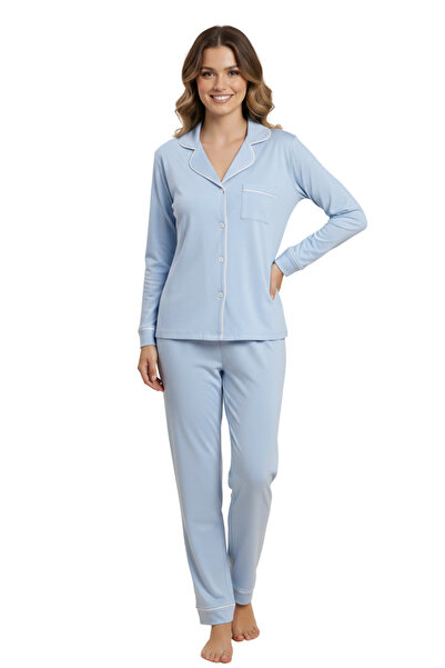 vory Set de pijamale din 2 piese pentru femei, cu guler, cu nasturi, VR.PA30.T01.Y11.1X