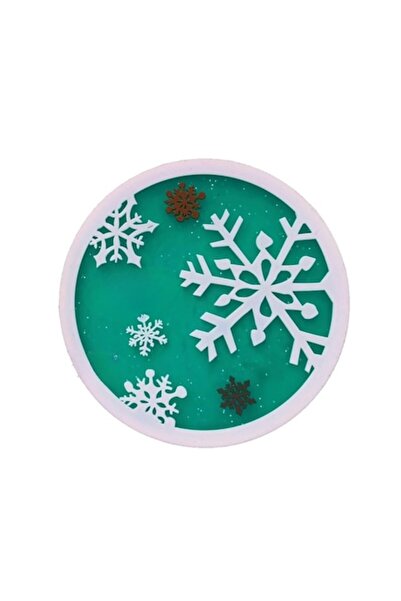 Danex Drink Coaster, Snowflake Model, PVC, 10 cm, Heat-resistant, Green