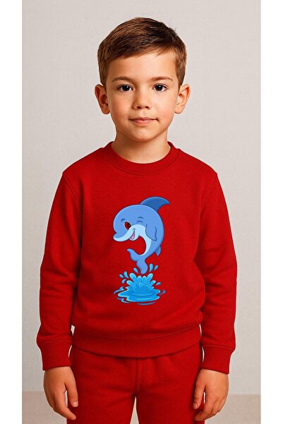 playwear سترة رياضية للأطفال من ChildTakım ATLAYAN BALINA B مطبوع للفتيات وال...