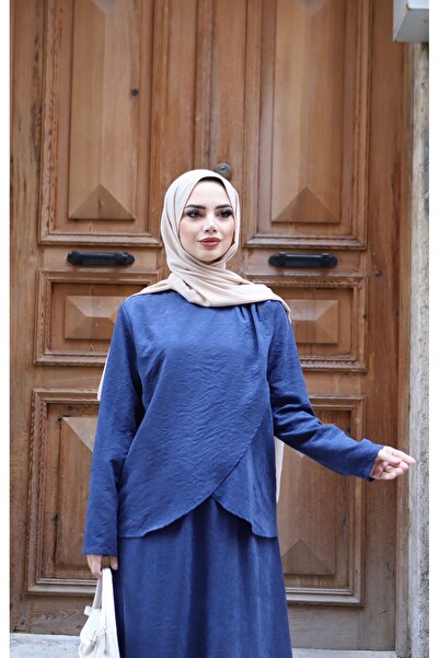 NİSUM MODA Φόρεμα από μεταξωτό σουέτ με πλισέ στον ώμο