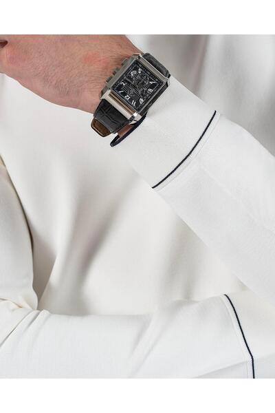 TerziAdemAltun Italian Style S Slim Fit Crew Neck Knitwear Sweater White T14502