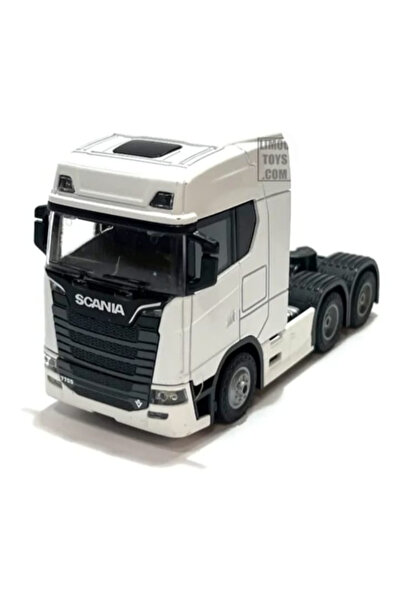 Lulu Metallic truck, Scania type, scale 1:32, tilting cab, lights and sounds, white, 13 cm