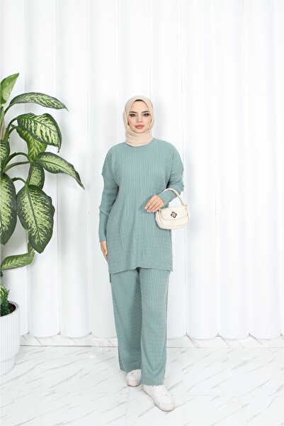 NİSUM MODA Hair Braided Knitwear Set