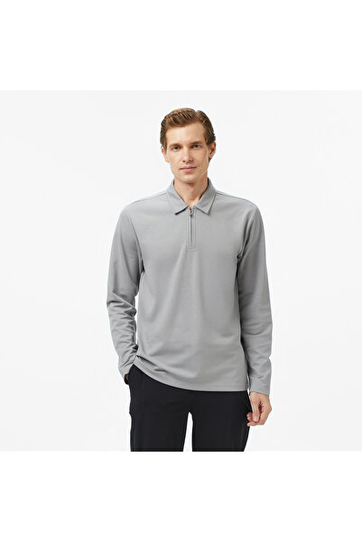 Nautica Erkek Gri Classic Fit Uzun Kollu Polo Yaka T-Shirt
