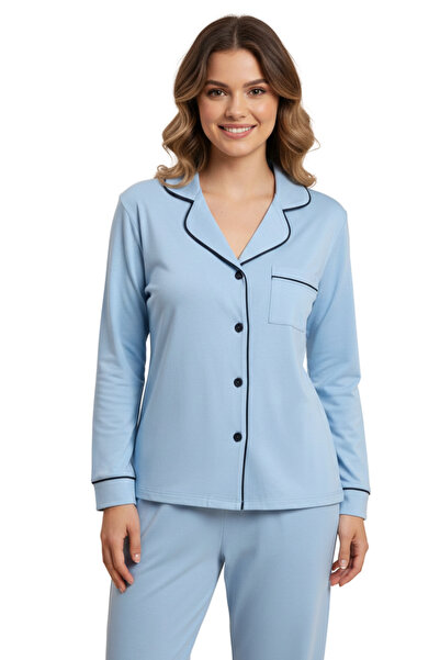 vory Set de pijamale din 2 piese pentru femei, cu guler, cu nasturi, VR.PA30.T01.Y11.1X