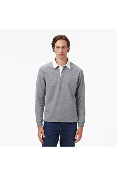 Nautica Erkek Gri Classic Fit Uzun Kollu Polo Yaka T-Shirt