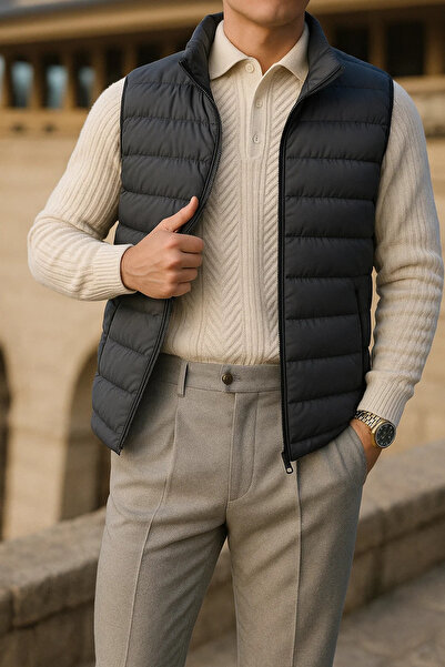 comstar Men's Winter Comfort Sleeveless Lined Smoked Puffer Vest