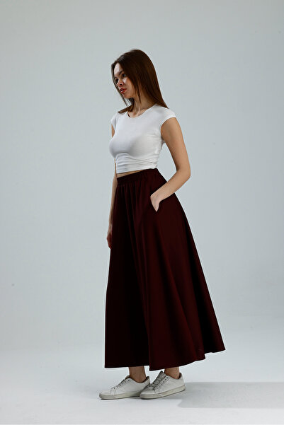 VOICTEC Women's Elastic Waist Bell Skirt with Pockets