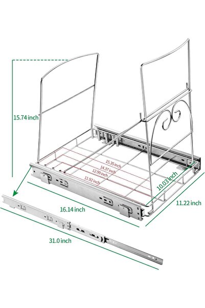 genernic Sliding Pull-Out Adjustable Folding Trash Rack for Under-Cabinet/Sink — Steel Alloy, White