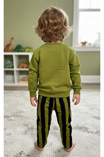 Alvadonna Boy's Set with Relief Dinosaur Printed Bottom and Top