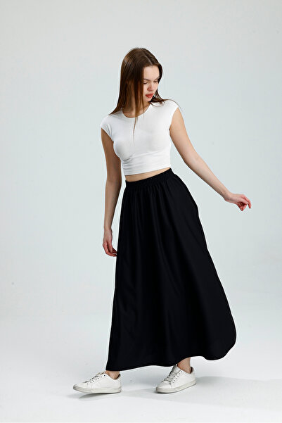 VOICTEC Women's Elastic Waist Bell Skirt with Pockets