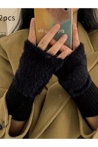 SOSYETEZGAHI Γυναικεία μαύρα 1 ζευγάρι χειμερινά θερμικά εύκαμπτα βελούδινα γ...