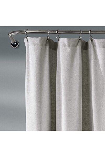 Lush Decor Linen Button Shower Curtain 16T004033, Cotton Blend, Solid