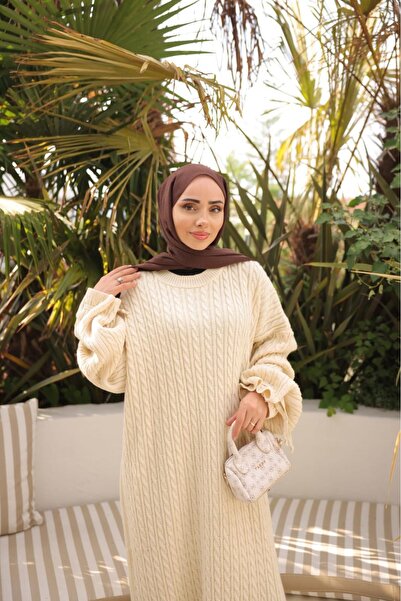 AGD COLLECTİON Extra Oversize Dress with Braided Hair